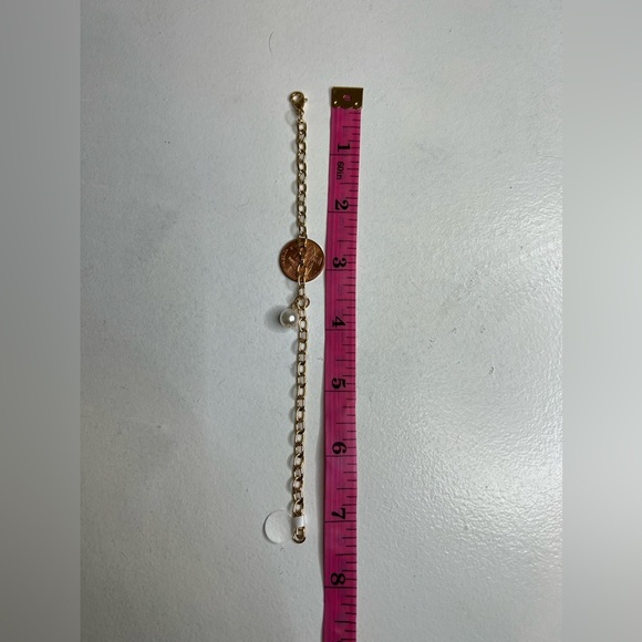 Gold bracelet with pearl pendant NWT - Picture 4 of 5